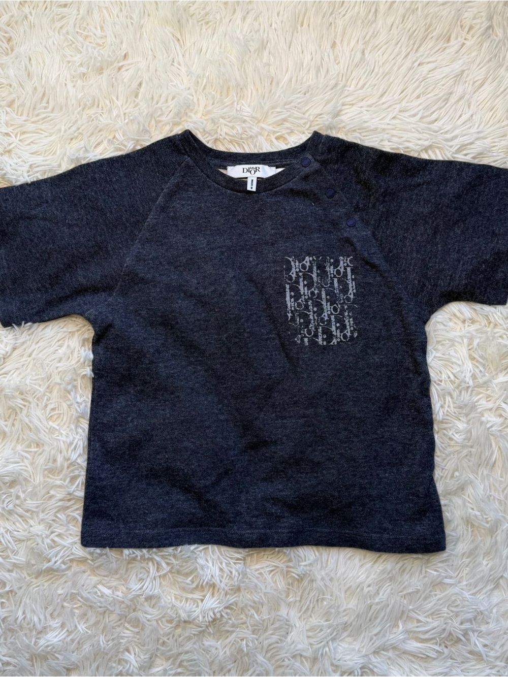 Kids Dark Gray Short-Sleeve Tee with Pocket